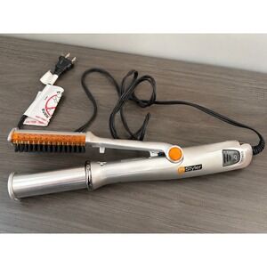 InStyler IS1001 Rotating Hot Iron Brush 1.25" Silver Orange Hair Styler